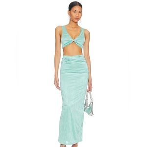 Superdown- Joana Maxi Skirt Set, Size XS, Teal